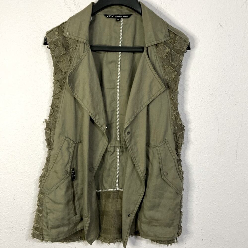 Voice of Voices VOV Women Military Green Cotton Vest Size Medium